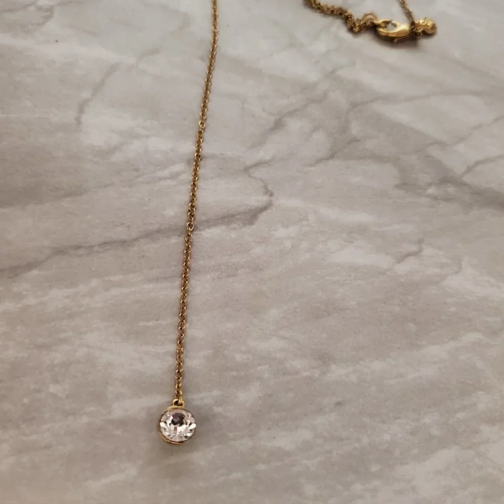 ✨ J.Crew Modern Minimalist Rhinestones Crystal Pave Pendant Necklace ✨